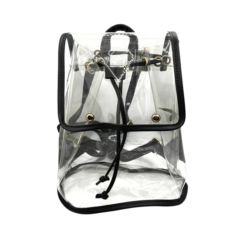 Clear Transparent Backpack With Black Trim & Gold… - image 1